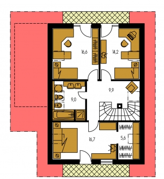 Mirror image | Floor plan of second floor - PREMIER 97